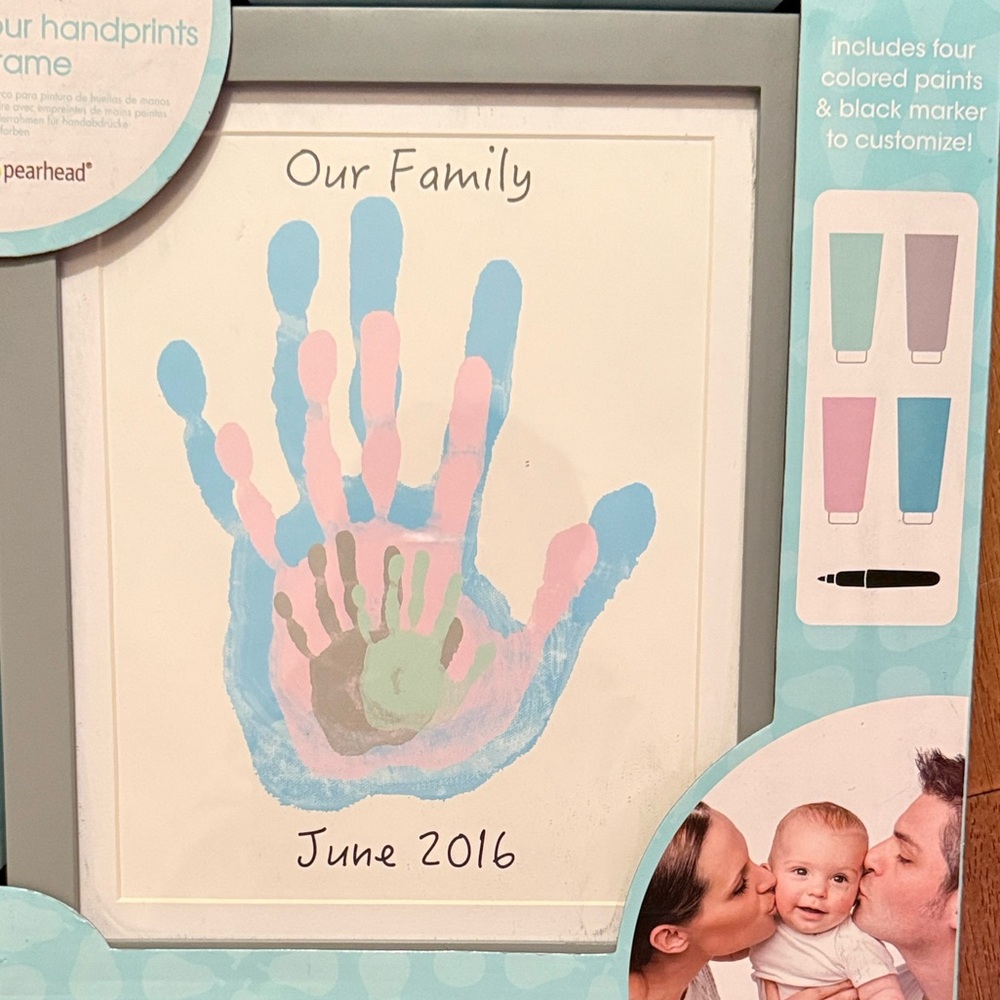 Pearhead Our Handprints Frame in Blue, Pink & Mint